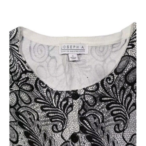 Joseph A. Button Down Cardigan Sweater Paisley Print Womens Size XL - Picture 3 of 4